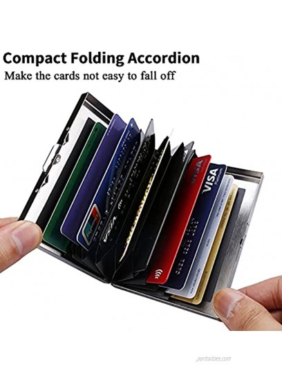 RFID Credit Card Holder Metal Wallets Credit Card Protector Business Card Holder for Men Women Gift Box Package,Upgrade 10 Card Slots（Black）