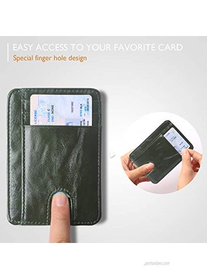 Slim Minimalist Wallet Front Pocket RFID Blocking Leather Credit Card Holder for Men Women