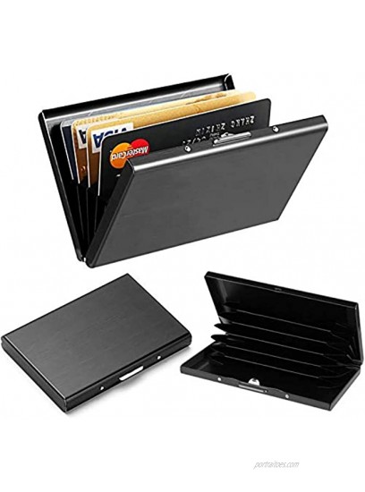 Stainless Steel Credit Card Holder Business Cards Protector Slim Sturdy Card Case for Women and Man. Black