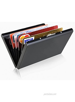 Stainless Steel Credit Card Holder Business Cards Protector Slim Sturdy Card Case for Women and Man. Black