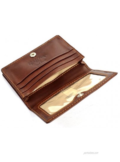 Tony Perotti Unisex Italian Cow Leather Front Pocket Business and Credit Card Case Wallet with ID Window