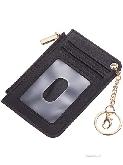 Toughergun Womens Keychain Wallet Slim Front Pocket Minimalist RFID Blocking Credit Card Coin Change Holder Purse WalletBlack Smooth