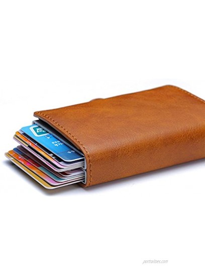 Ultra-thin RFID blocking wallet secure credit card wallet Credit Card Holders brown