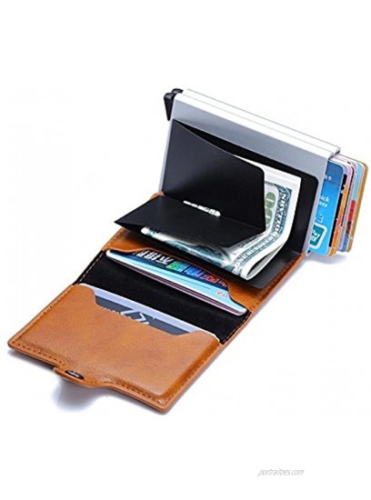 Ultra-thin RFID blocking wallet secure credit card wallet Credit Card Holders brown