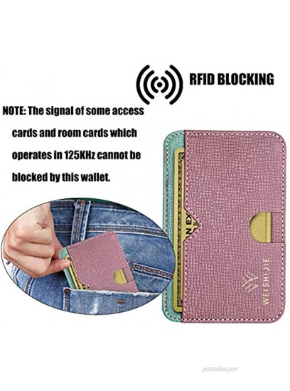 WEISHIJIE Card Case for Men Women Genuine Leather Card Cash Wallet Pocket Size RFID Blocking Card Holders