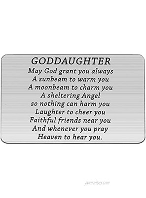 BNQL Goddaughter Gifts from Godparents Goddaughter Wallet Card Inspirational Goddaughter Graduation Gifts May God Grant You Always a Sunbeam to Warm You