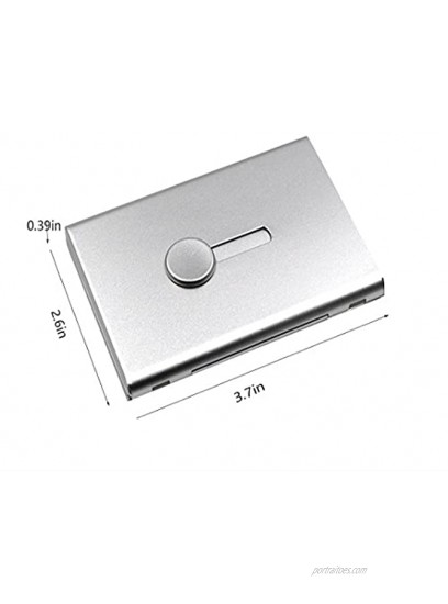 Business Card Holder FAYEAH Thumb-drive Business Card Case Stainless Steel Card Holder Card Case Excellent Design for Men and Women Silver