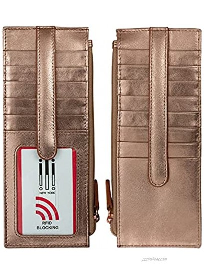 ili New York 7800 Leather Card Holder with RFID Blocking Lining