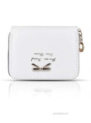 Jetzz white universal card holder small purse simple and stylish with beautiful shapes and lines.