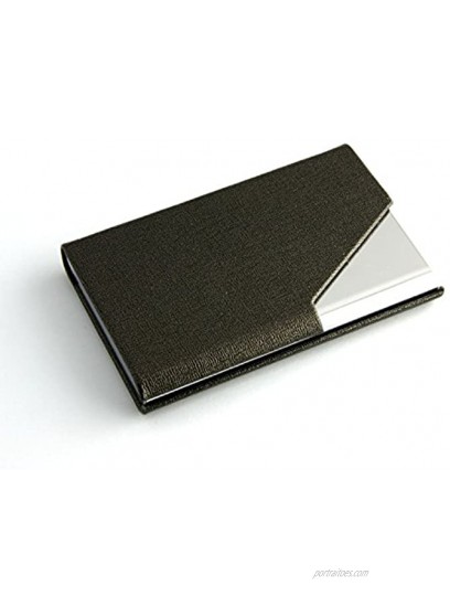 PartstockTM Business Name Card Holder Luxury PU Leather & Stainless Steel Multi Card Case,Business Name Card Holder Wallet Credit card ID Case Holder For Men & Women Keep Your Business Cards Clean Crisp & Ready To Impress with Magnetic Shut.Bl
