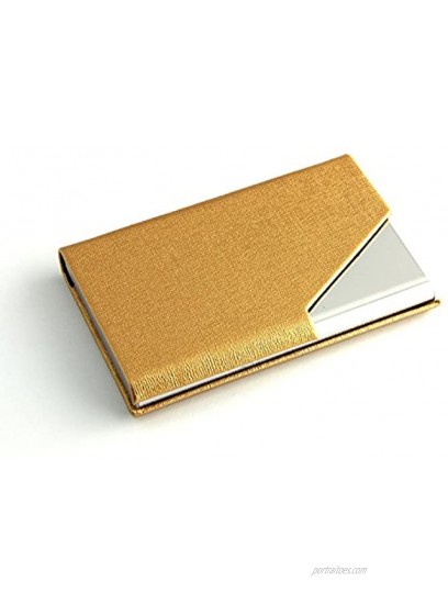 PartstockTM Business Name Card Holder Luxury PU Leather & Stainless Steel Multi Card Case Wallet Credit card ID Case Holder For Men & Women Keep Your Business Cards Clean with Magnetic Shut.G