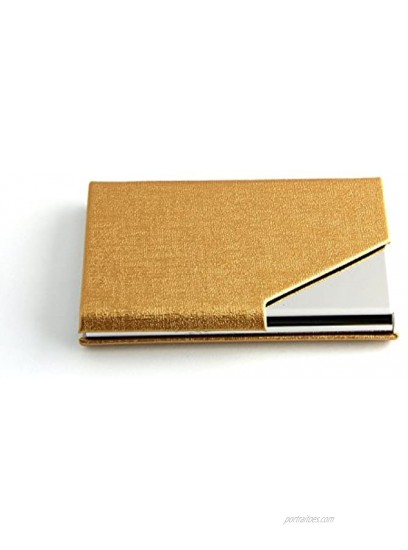 PartstockTM Business Name Card Holder Luxury PU Leather & Stainless Steel Multi Card Case Wallet Credit card ID Case Holder For Men & Women Keep Your Business Cards Clean with Magnetic Shut.G