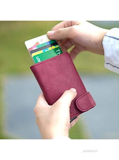 UNINNE Security Wallet RFID Blocking Pop up Credit Card Holder Premium Leather Security Pocket Wallet Men