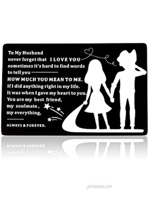 Wallet Insert Card for Husband Boyfriend Fiance Groom from Wife Girlfriend Fiancee Bride Valentines Christmas Birthday Anniversary Card Gifts for Hubby Men Him Wedding Engagement Matrimony Presents