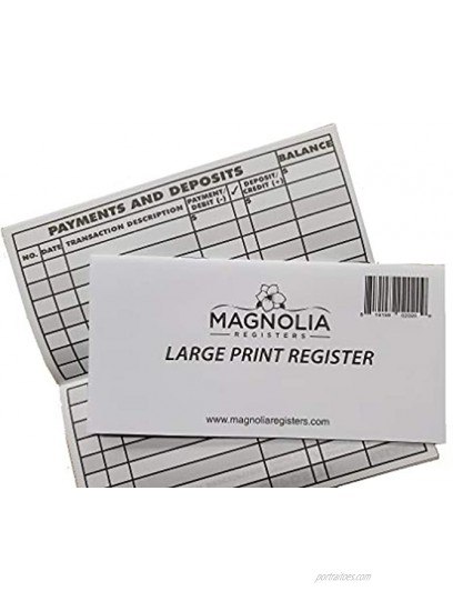 10 Pack Large Print Low Vision Checkbook Registers 3 x 6 Check Registers for Personal Checkbooks