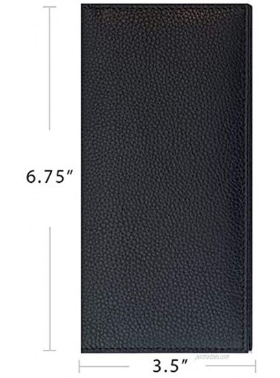 Black Basic Genuine Leather Checkbook Cover For Men & Women