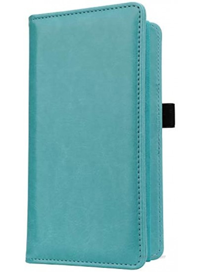 Checkbook Cover for Women & Men Microfiber Leather Check Book Holder Wallet 2-Sky Blue