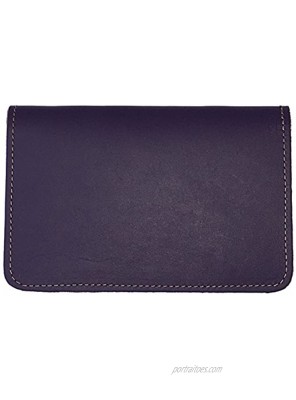 Dark Purple Leather Top Stub Checkbook Cover