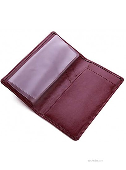 Leather Checkbook Cover Holder with Free Divider Left Handed with Middle Pen Design Checkbook Cover Case for Women Men