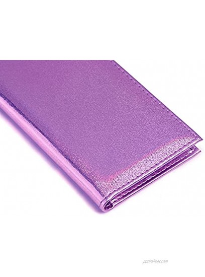 LLi Cufite Glitter Leather Checkbook Cover for Personal Top Stub & Side Tear Registers Duplicate Checks with Plastic Insert Flap Card Slot Strap Closure RFID Blocking Bling Bling