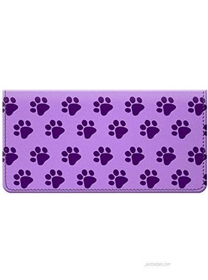 Snaptotes Purple Paw Print Design Checkbook Cover