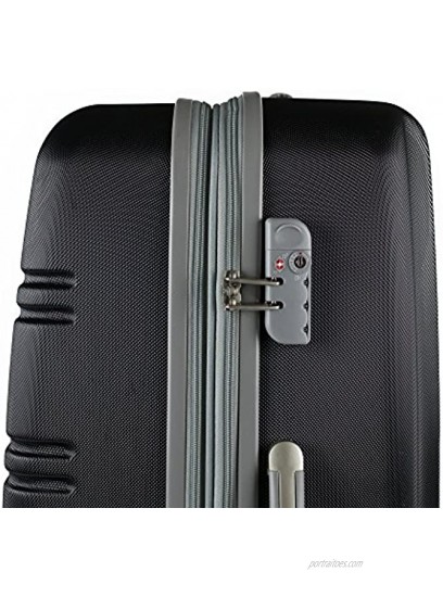 American Green Travel 3-Piece Hardside Spinner Luggage Set with TSA Lock Black One Size