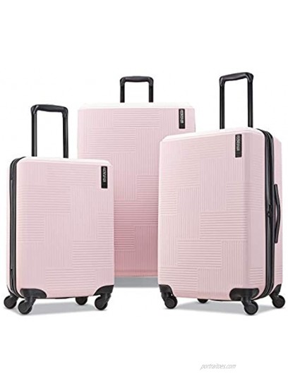 American Tourister Stratum XLT Expandable Hardside Luggage with Spinner Wheels Pink Blush 3-Piece Set 20 24 28