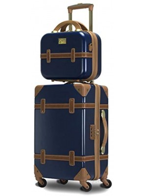 Chariot Gatsby 2-Piece Hardside Carry-On Spinner Luggage Set Navy Tote 20-Inch