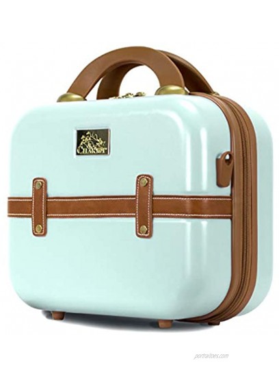 Chariot Gatsby 2-piece set Hardside Expandable Carry On Luggage With Matching Beauty Case Mint