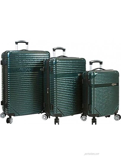 Dejuno Luna Lightweight 3-Piece Hardside Spinner Luggage Set Green One Size