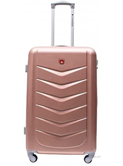 Jetstream Canada Collection 26 Inch and 18 Inch Hardside Carry On 2 Piece Luggage Set with Spinner Wheels Lightweight ABS Suitcase Rose Gold
