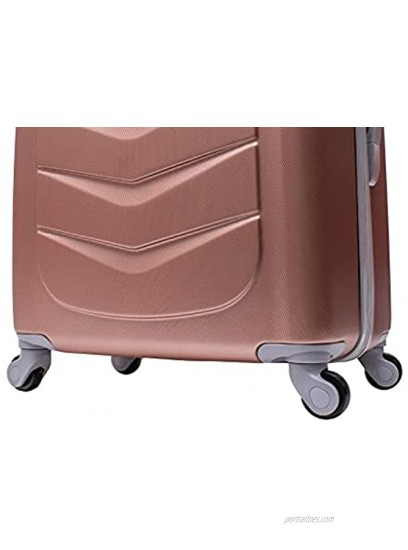 Jetstream Canada Collection 26 Inch and 18 Inch Hardside Carry On 2 Piece Luggage Set with Spinner Wheels Lightweight ABS Suitcase Rose Gold
