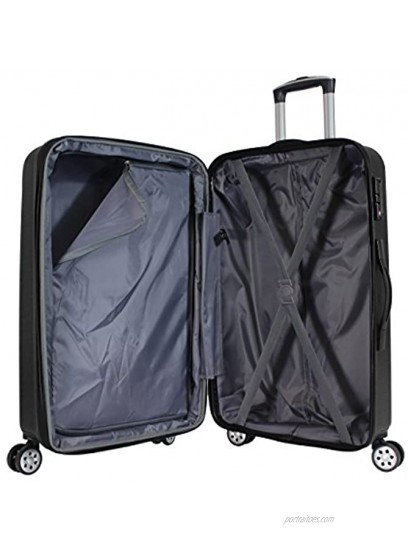 Kemyer 3-piece Hardside Tsa Lock Lightweight Spinner Rolling Luggage Set Black