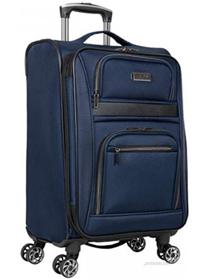 Kenneth Cole Reaction Rugged Roamer Luggage Collection Lightweight Softside Expandable 8-Wheel Spinner Travel Suitcase Bag Navy 2-Piece 20 Carry-On 28 Check Size