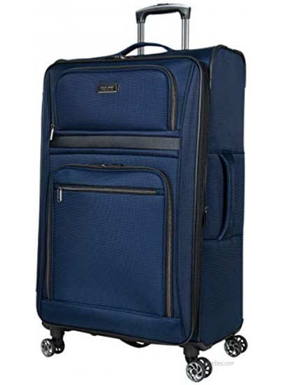 Kenneth Cole Reaction Rugged Roamer Luggage Collection Lightweight Softside Expandable 8-Wheel Spinner Travel Suitcase Bag Navy 2-Piece 20 Carry-On 28 Check Size