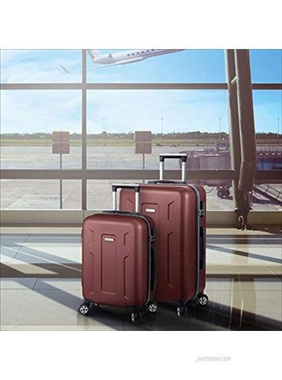 Luggage Set Hard Shell With Spinner Goodyear Wheels Integrated TSA lock Set of 3 Pieces Hard Case FUTURA Maroon