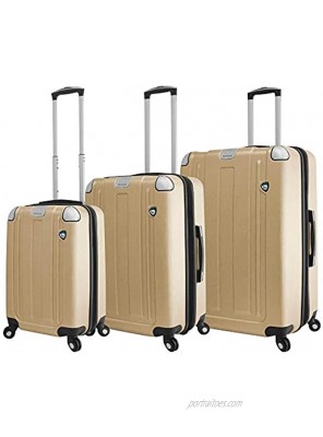 Mia Toro Italy Accera Hardside Spinner Luggage 3 Piece Set,champagne One Size