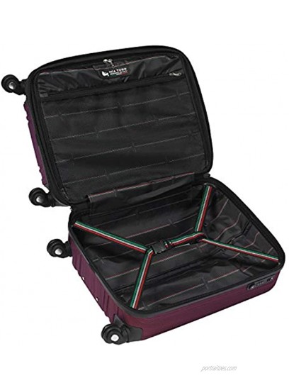 Mia Toro Italy Acciaio Hardside Spinner Luggage 3pc Set Burgundy One Size