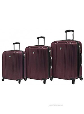 Mia Toro Italy Acciaio Hardside Spinner Luggage 3pc Set Burgundy One Size