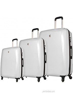 Mia Toro Italy Fibre Di Carbonio Hardside Spinner Luggage 3 Piece Set White 3PC