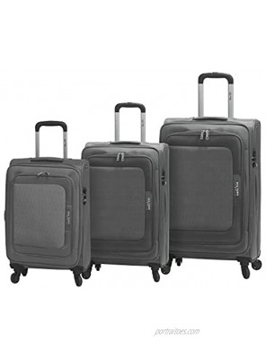 Mia Toro Italy Livigno Softside Spinner Luggage 3 Piece Set Grey One Size