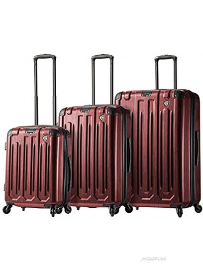 Mia Toro Italy Lustro Luggage 3 Piece Set Burgundy One Size