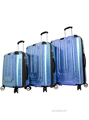 Mia Toro Italy Macchiolina Polish Hardside Spinner Luggage 3pc Set Blue One Size