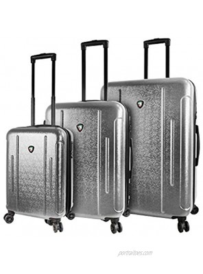 Mia Toro Italy Manta Hardside Spinner Luggage 3pc Set Silver One Size