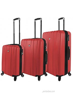 Mia Toro Italy Mantouvani Hardside Spinner Luggage 3pc Set Red One Size