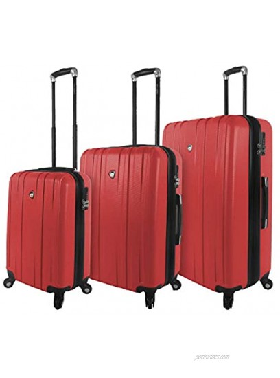 Mia Toro Italy Mantouvani Hardside Spinner Luggage 3pc Set Red One Size
