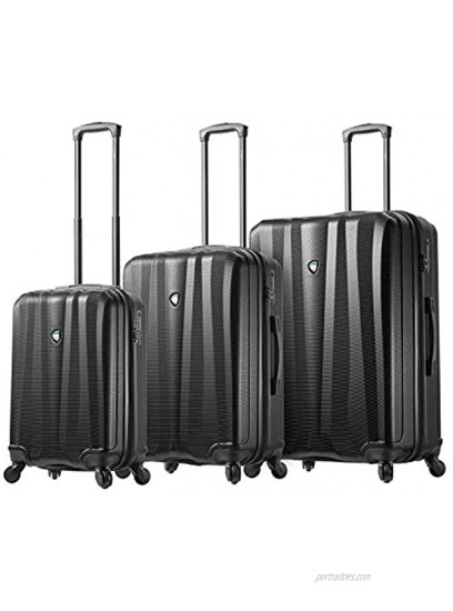 Mia Toro Italy Pozzi Hardside Spinner Luggage 3pc Set Black One Size