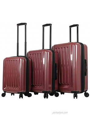 Mia Toro Mia Tor Italy Fonte Hardside Spinner Luggage 3pc Set Red One Size