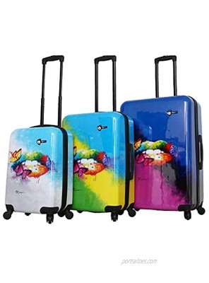 Mia Toro Prado-pop Lips Spinner Luggage 3 Piece Set One Size