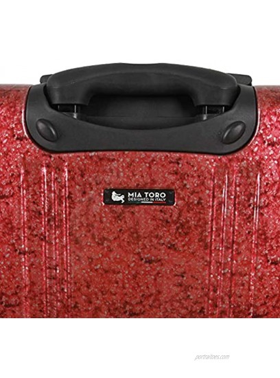Mia Toro Unisex-adults Italy Gita Hardside Spinner Luggage 3pc Set Red
